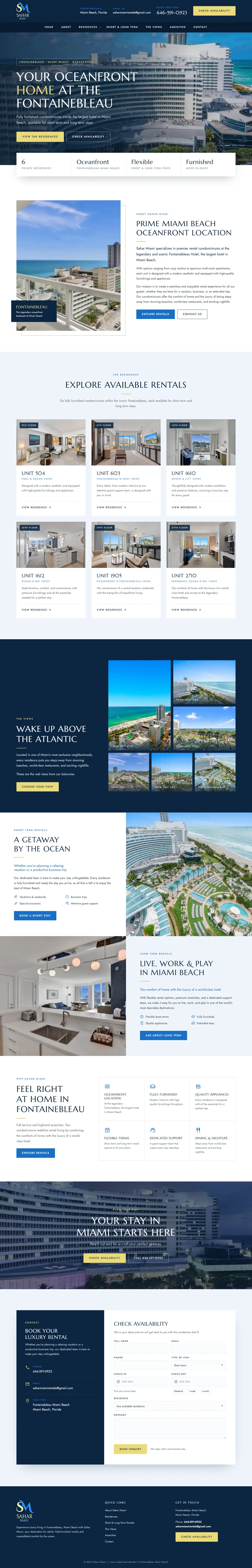 Сайт saharmiami.com, вид на компьютере